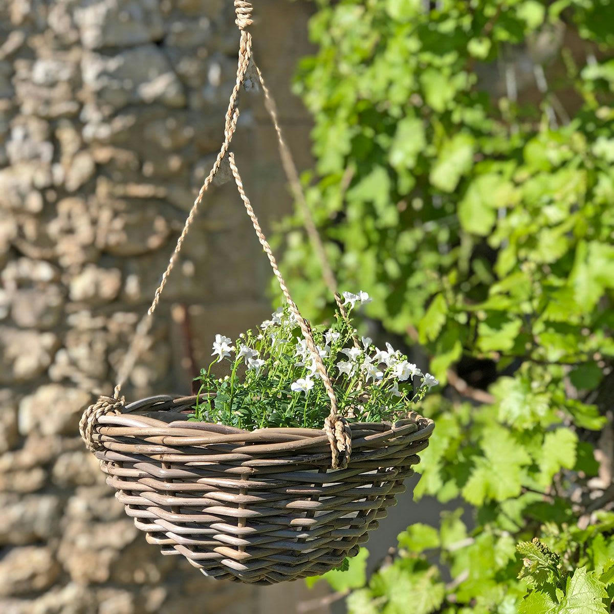 - Pot suspendu porte plante en rotin