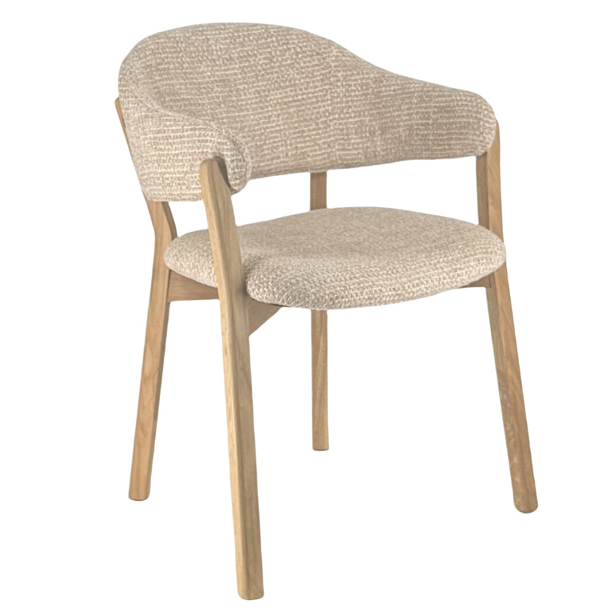 DÉJA Living Eetkamerstoel Uppsala - Taupe/Naturel Stof - Set van 2