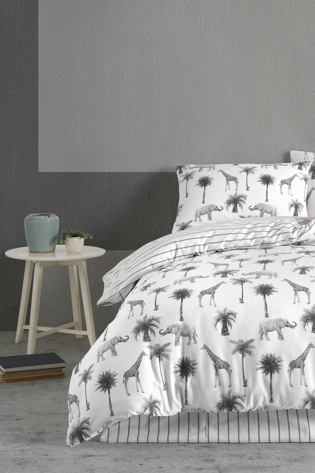 JUNGLE - Parure housse de couette 200x200 cm et 2 taies d'oreiller 65x65 cm