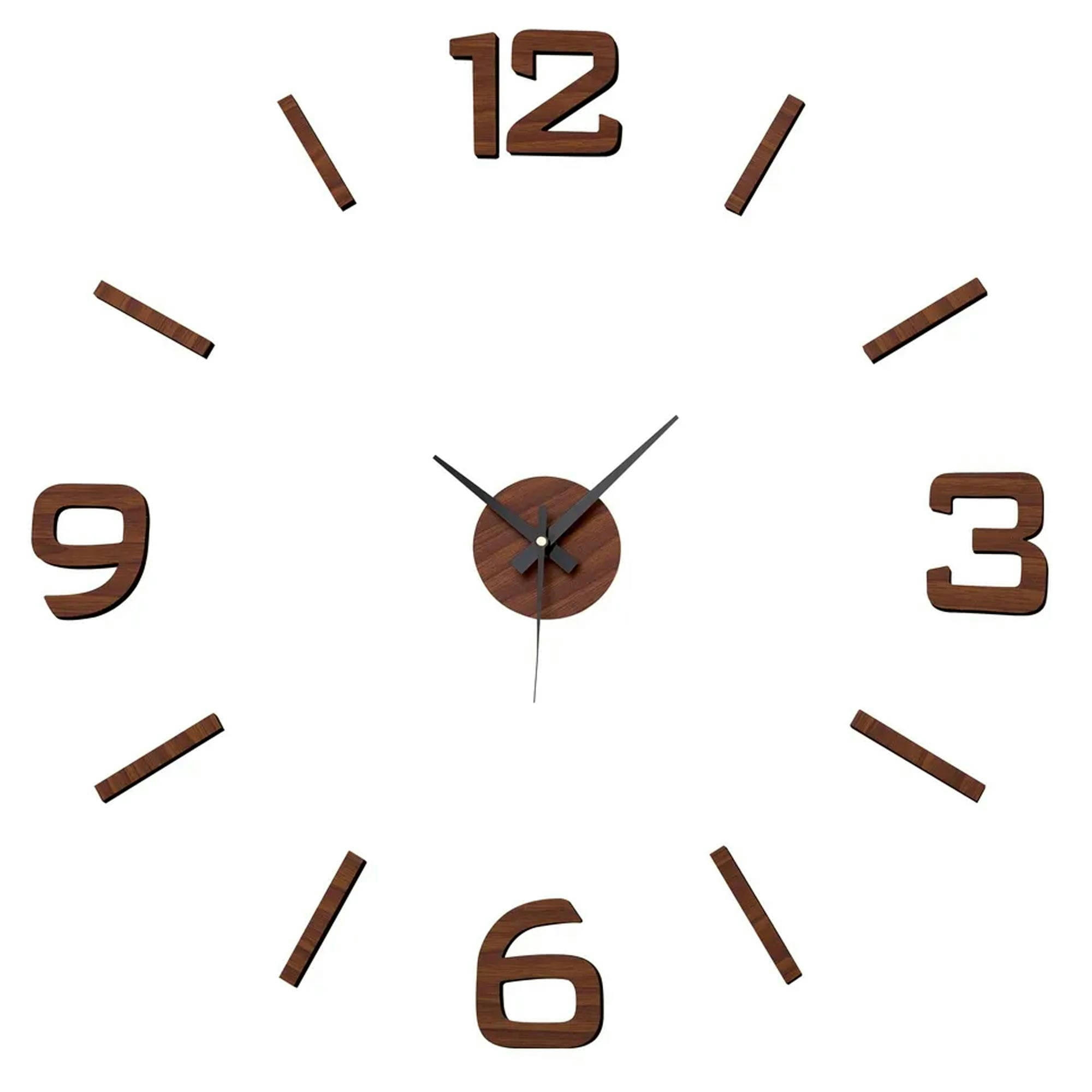 - Horloge murale design effet bois taille personnalisable à coller