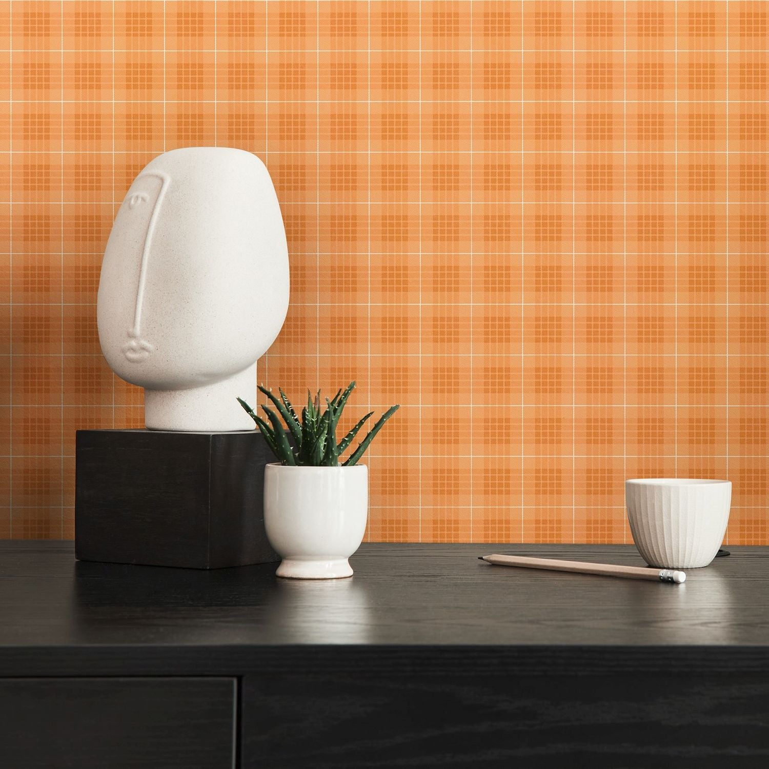 Livingwalls behang figuratief motief oranje en wit - 53 cm x 10.05 m - AS-390642