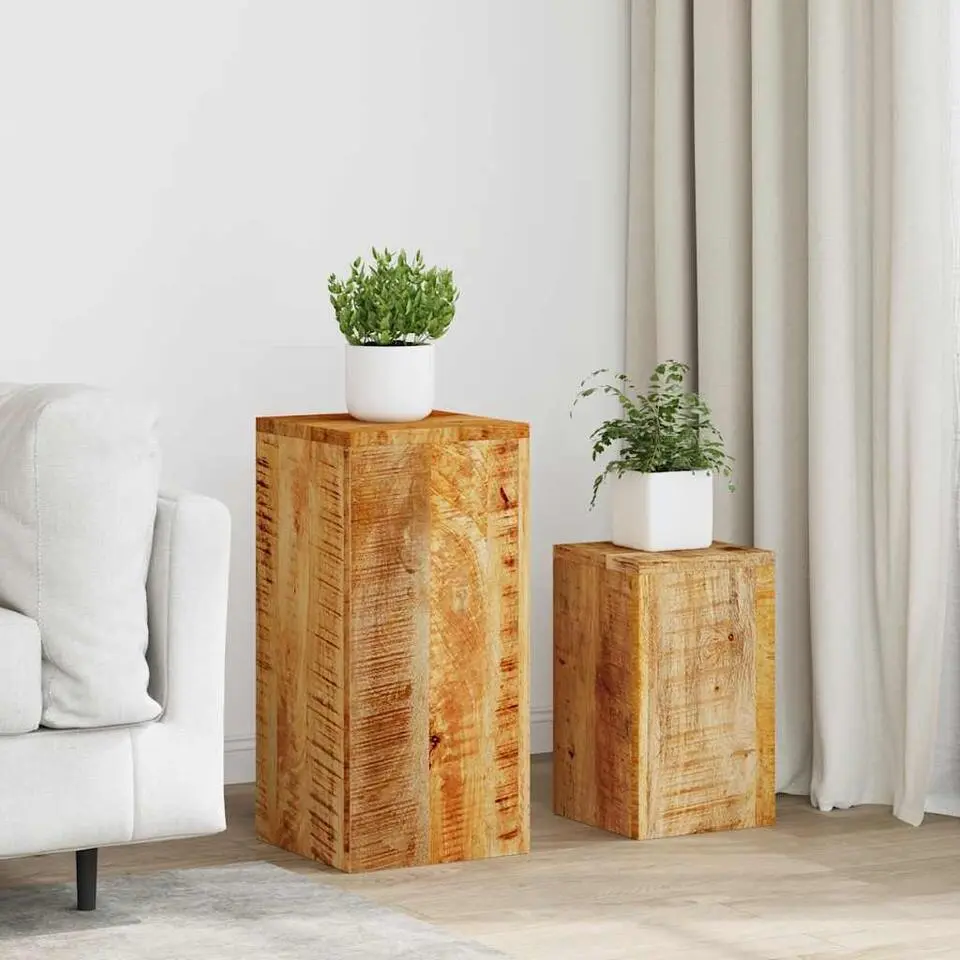 vidaXL - Plantenstandaard - Bruin - Hout - 2 stuks