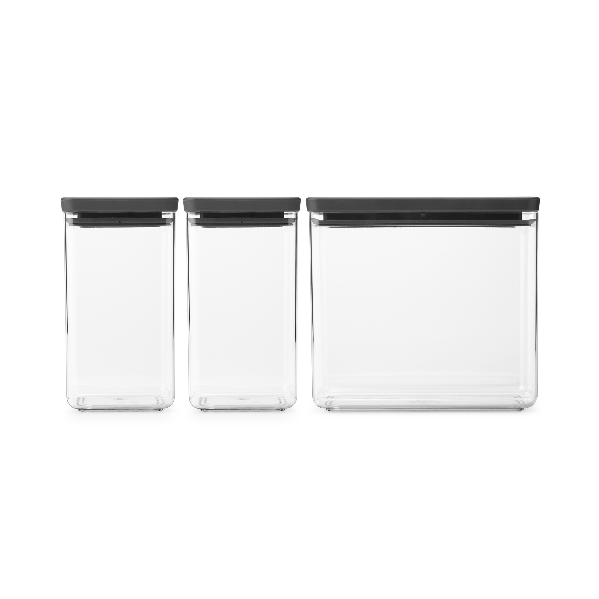 Brabantia Tasty  Voorraadbussen stapelbaar 1,6   1,6   3,5 liter - Dark Grey