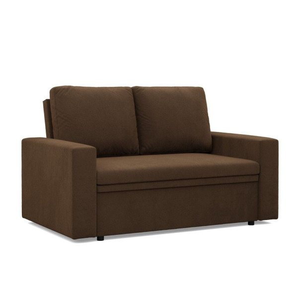 Sofa dwuosobowa, BLOM, Mikrofaza, 148x87x90 cm, brązowy | TYLETEGOTU