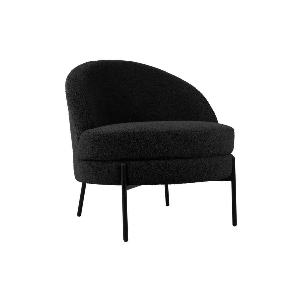 Leitmotiv stoel Noble Teddy Curl - zwart - 75x73x73cm