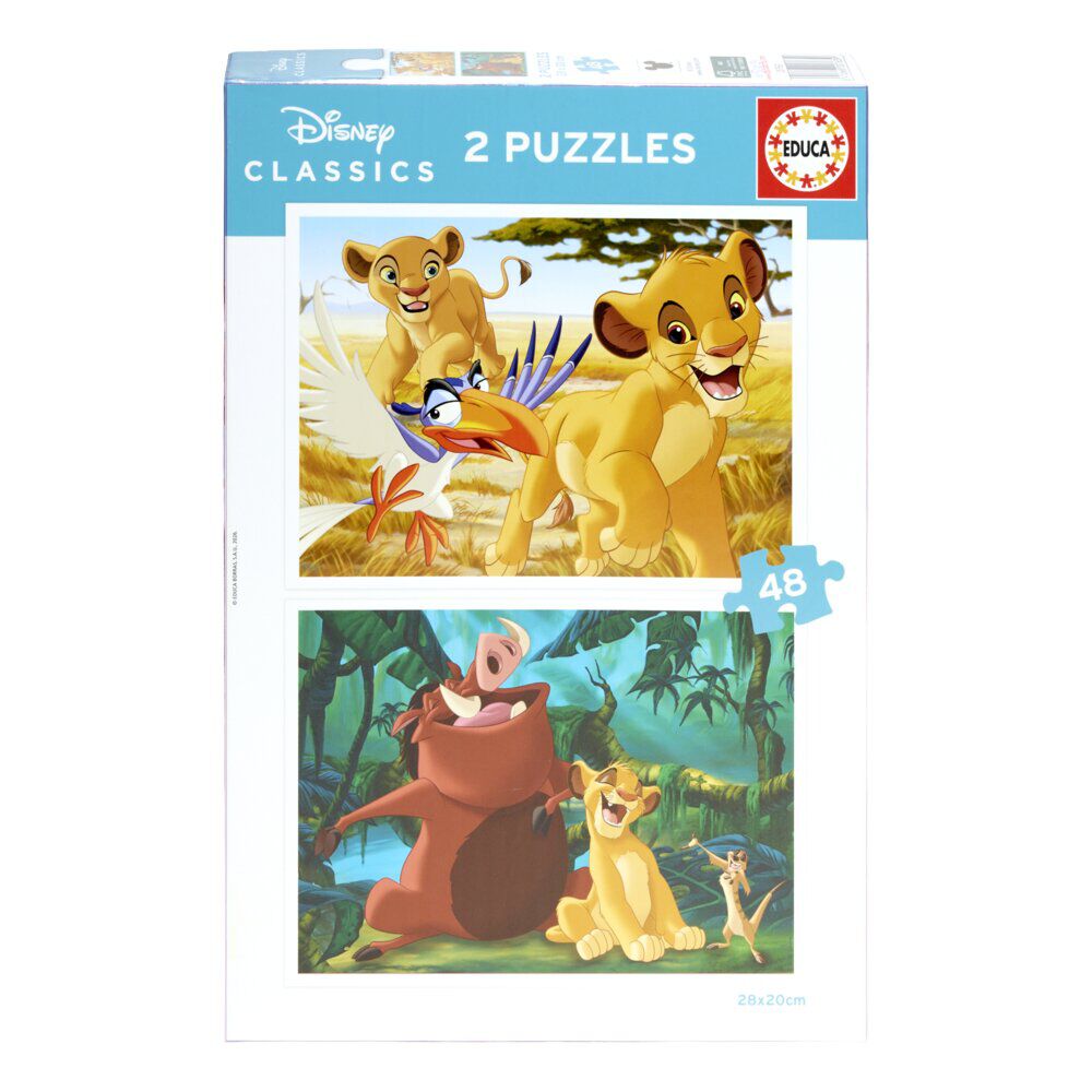 Puzzle enfant x2 Disney Le roi lion 48 pièces recto-verso