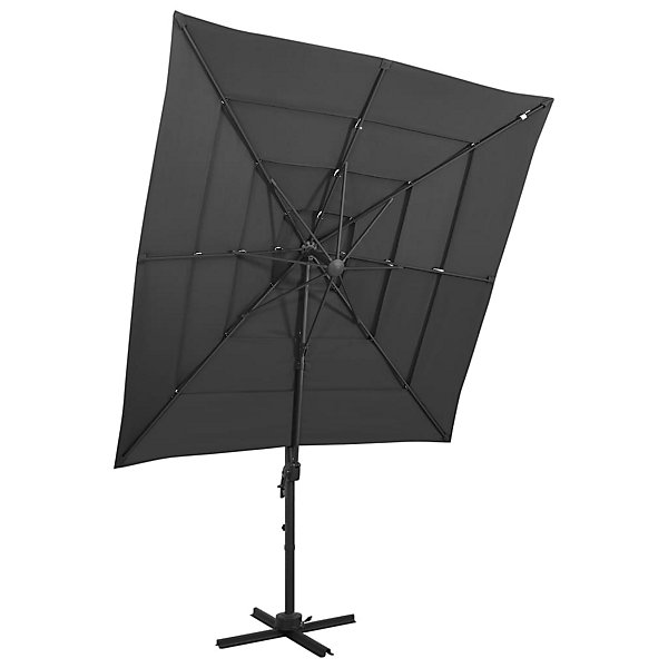 Parasol à 4 niveaux avec mât aluminium Helloshop26