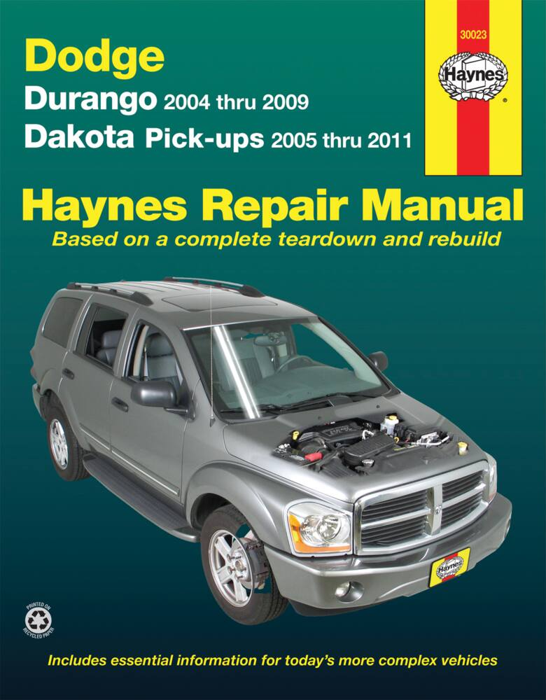 Dodge Pick-ups Durango 2004 thru 2009 & Dakota 2005 thru 2011 Haynes Repair Manual, 30023