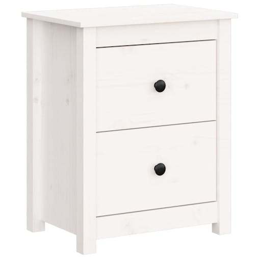 NNEVL Bedside Cabinets 2 pcs White 50x35x61.5 cm Solid Wood Pine