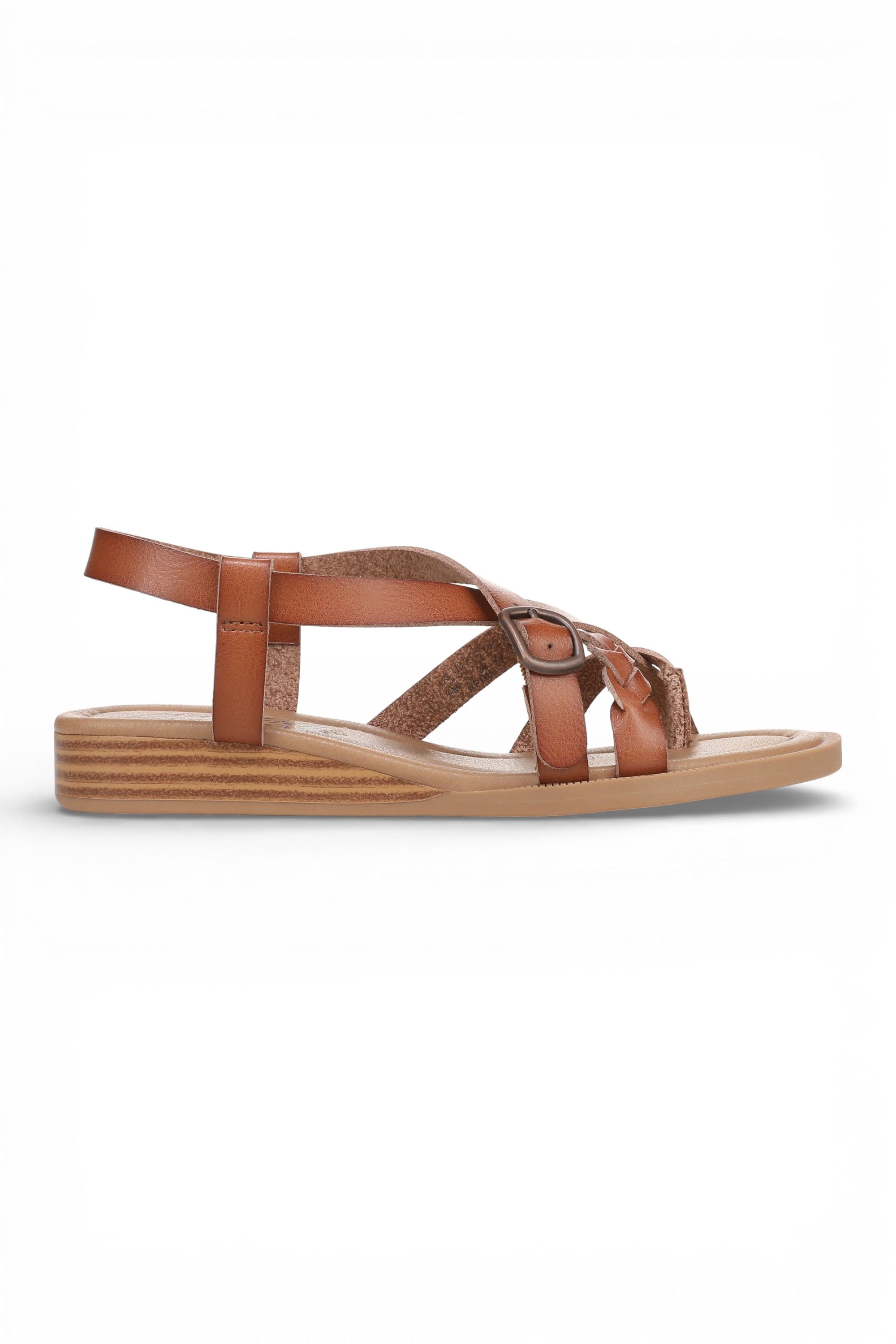 Infinity Leather Blowfish Micro Wedge Strappy Sandals - April