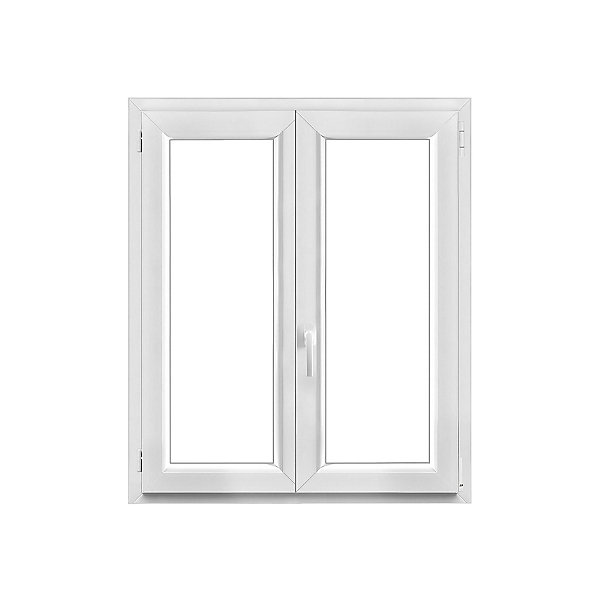 Fenêtre 2 vantaux oscillo-battante, tirant droit double vitrage GoodHome en PVC blanc l.105 x H.118 cm