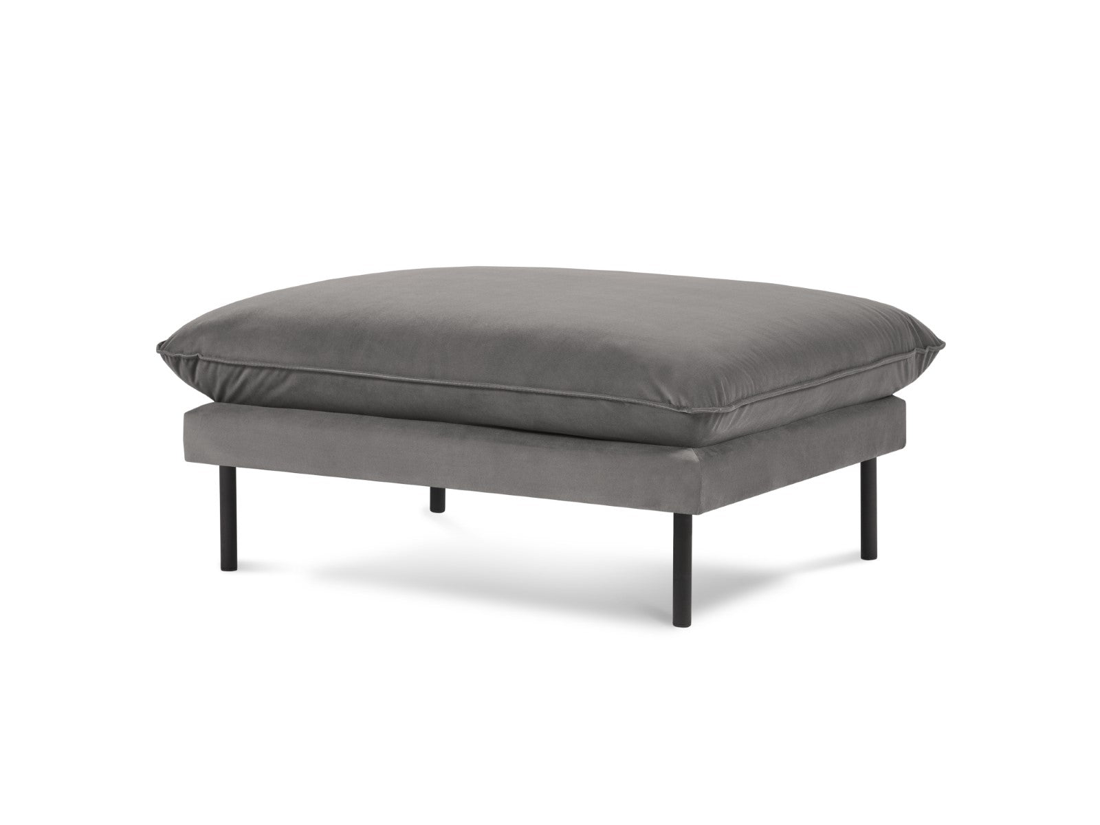 Cosmopolitan Design Poef Vienna flueel, lichtgrijs - 73x93x43cm
