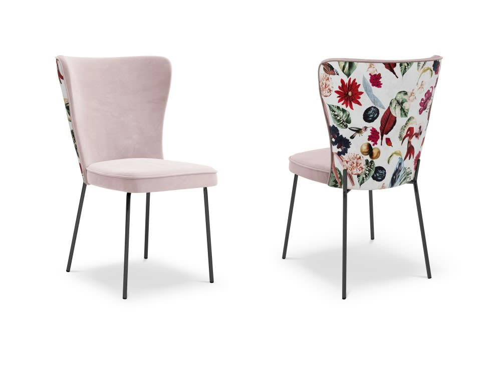 SILENE - Ensemble de 2 chaises 1 place en velours lavande