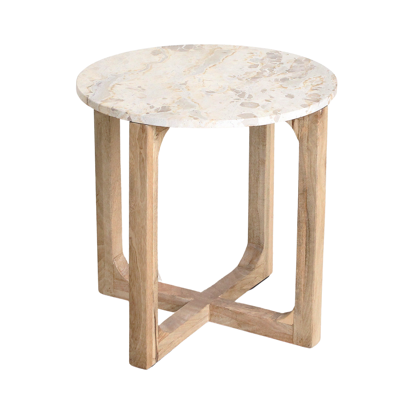 Marmeren bijzettafel Créme - 50x50x50 cm - 50x50x50 cm