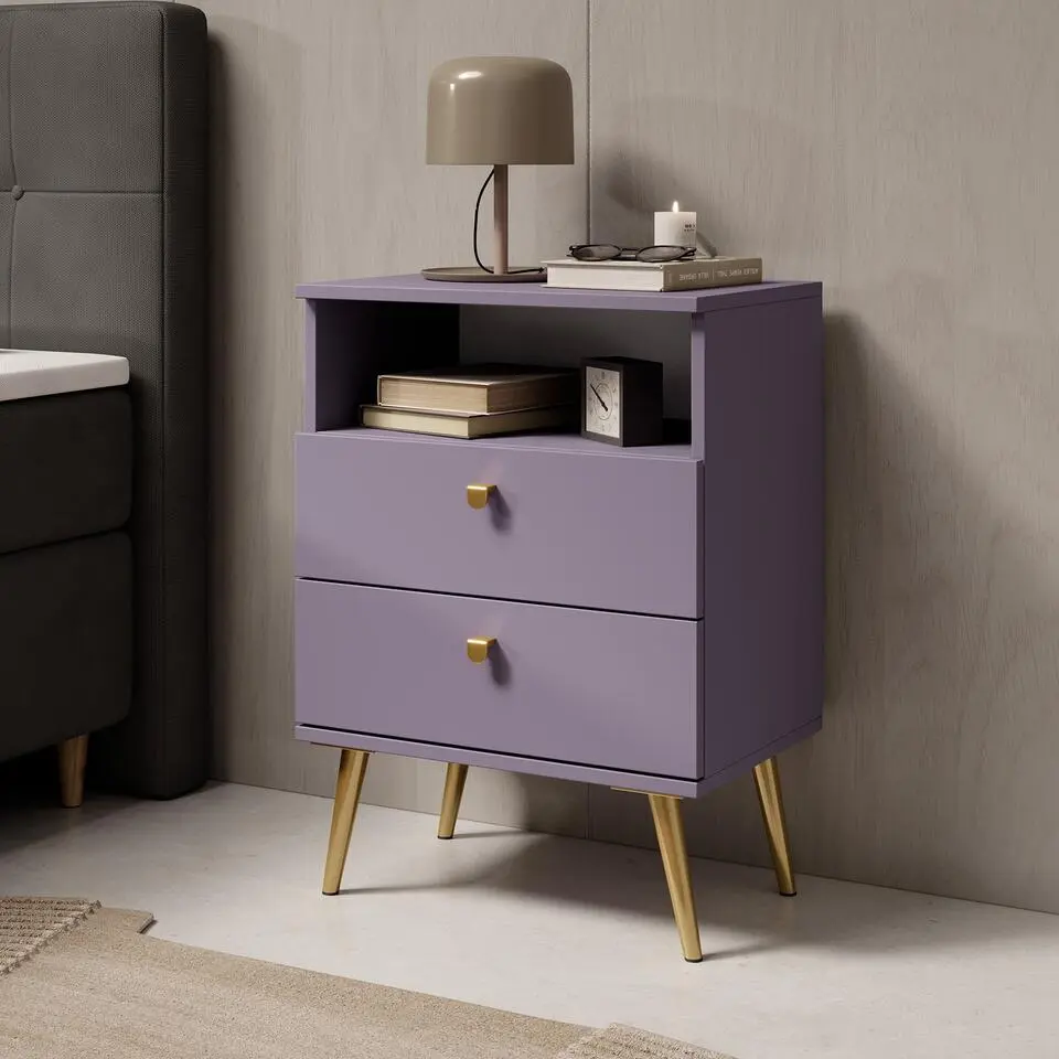 Meubella - Nachtkastje Hidde - Paars - 50 cm
