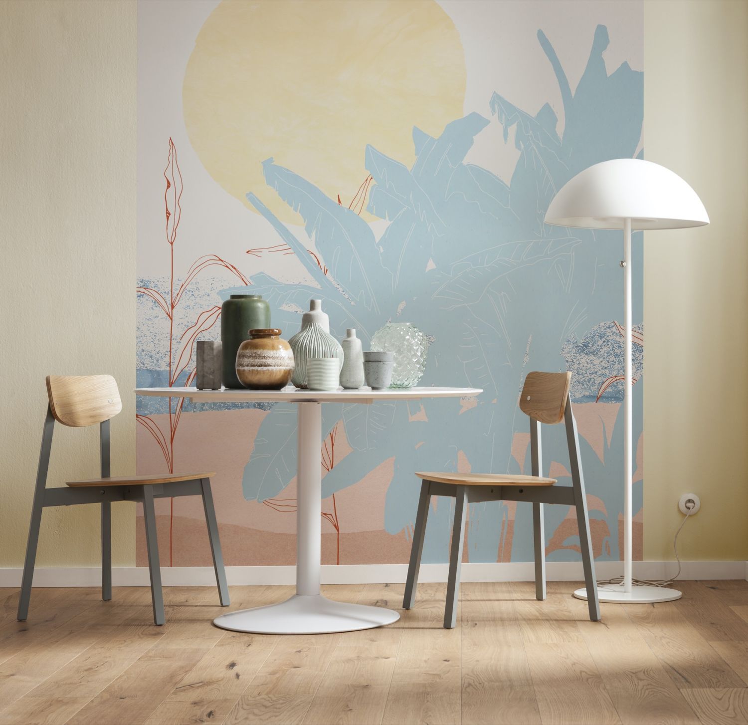 Sanders & Sanders fotobehang bananen bladeren multicolor - 250 x 280 cm - 611993