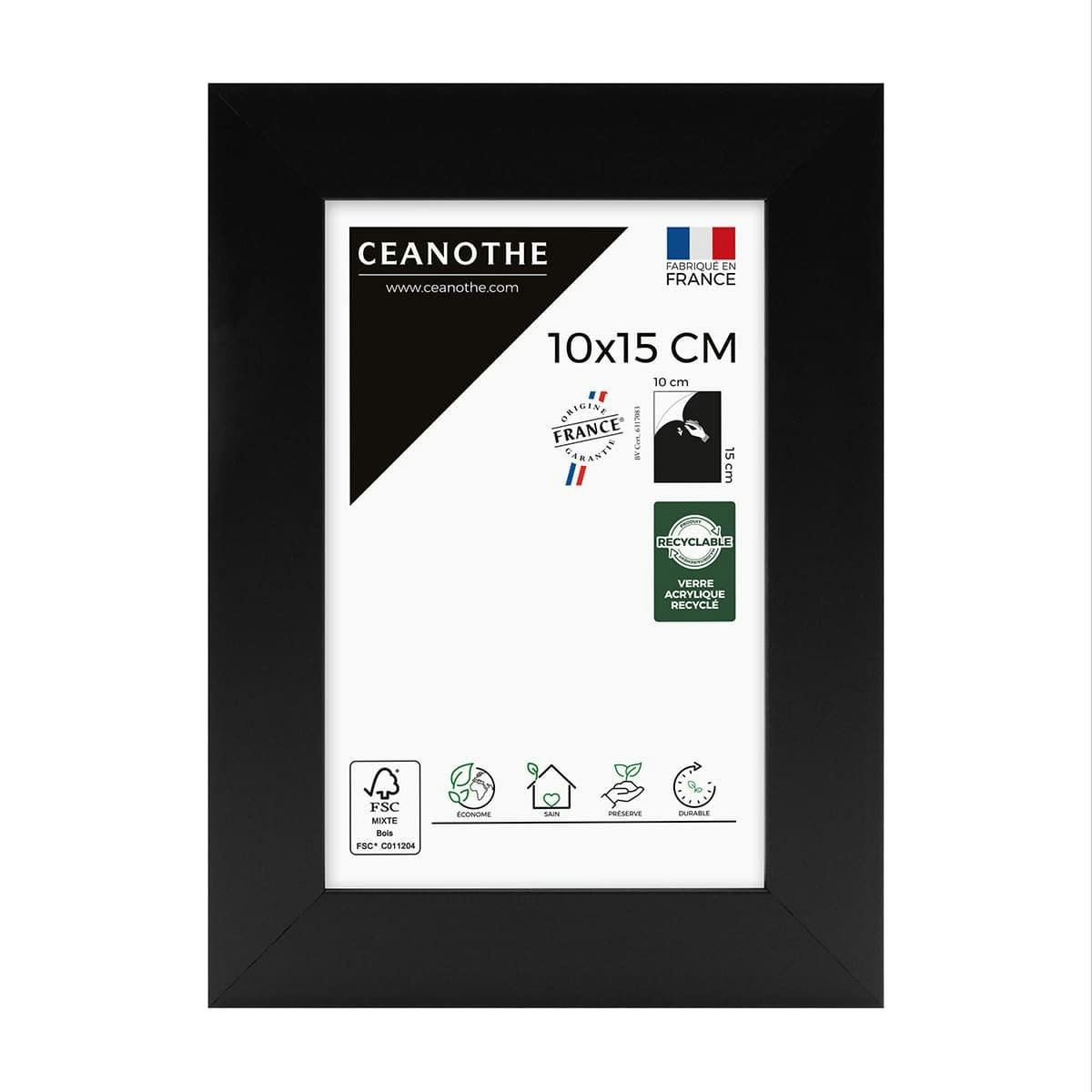 ETERNEL - Cadre photo design noir 10x15 cm bois reconstitué fsc