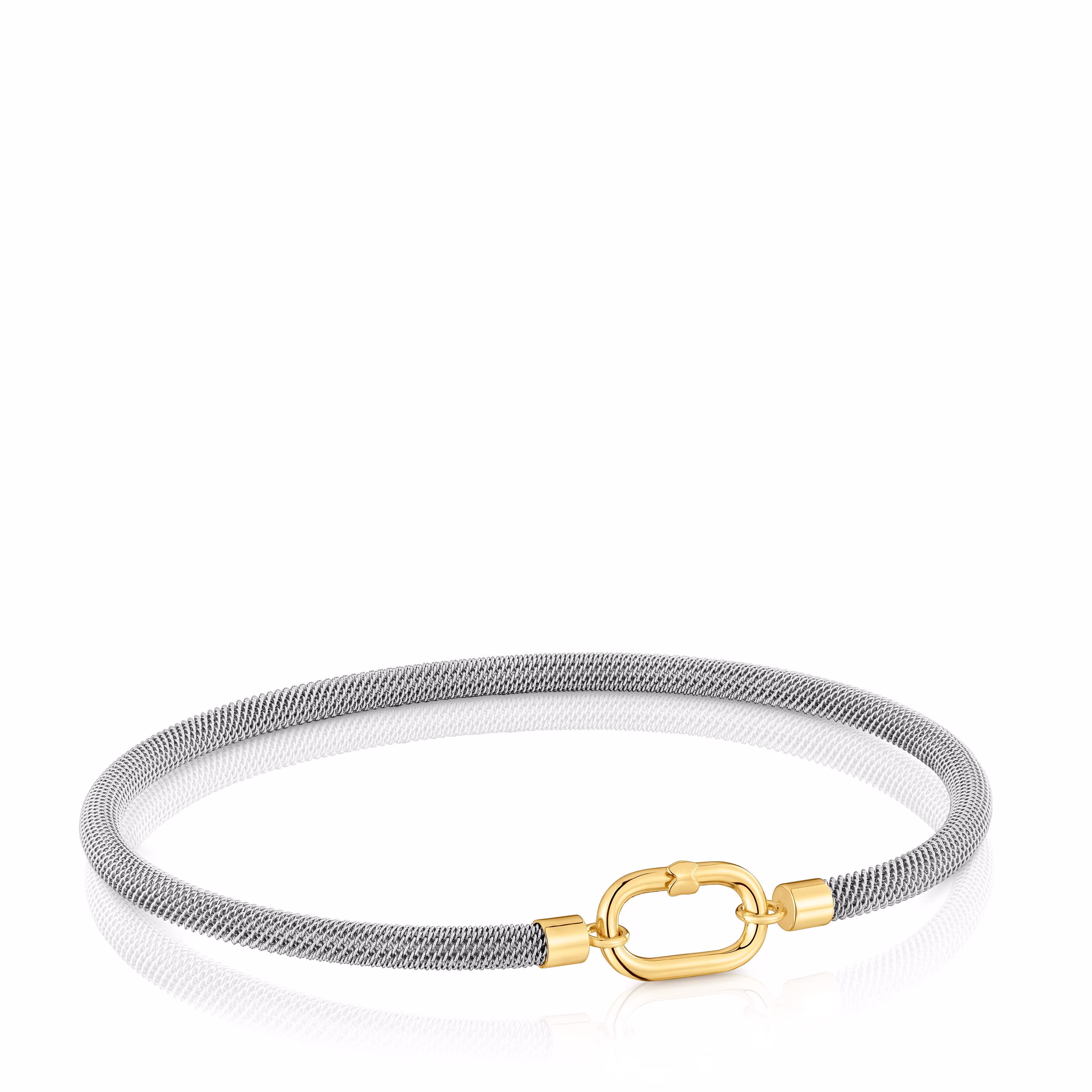 Pulsera esclava de acero y oro 14 kt TOUS Unlock