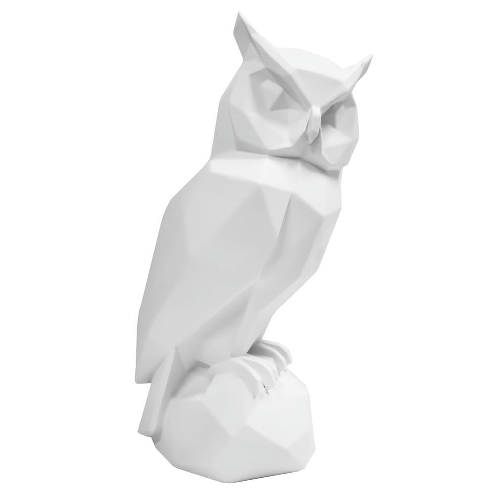 CHOUETTE - Statue origami blanche chouette H34cm