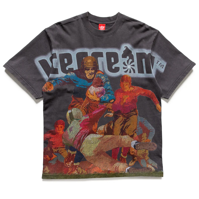 Ice Cream Carry Knit Tee - Charcoal Art