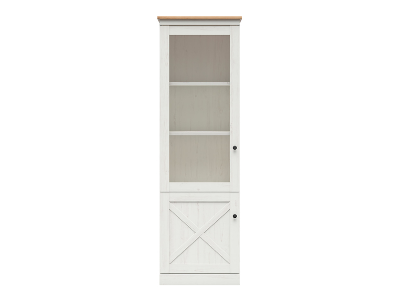 Witryna Frija 63 cm z 2 drzwiami sosna andersen biała