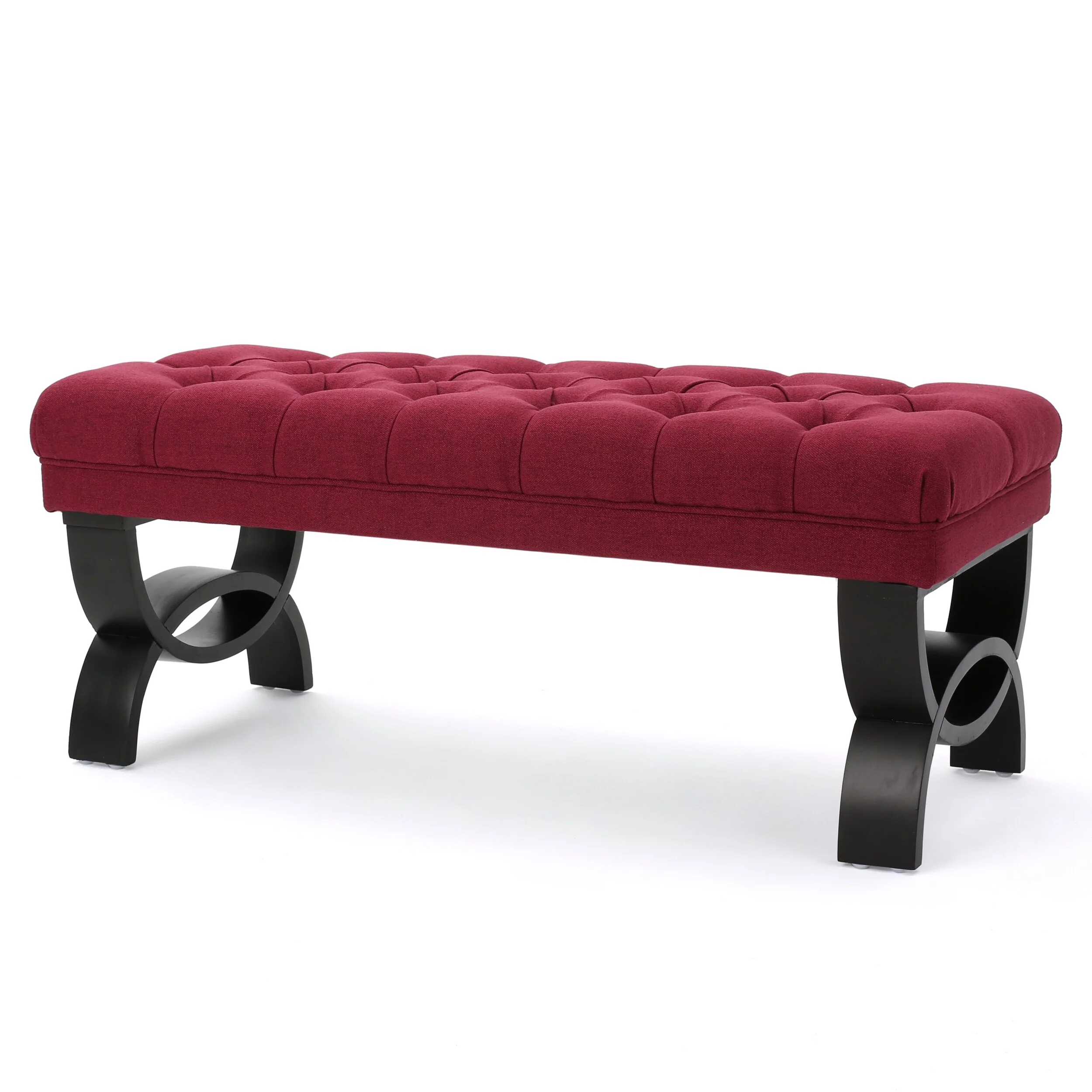 Hilton Double Half-Circle Legs Ottoman Red