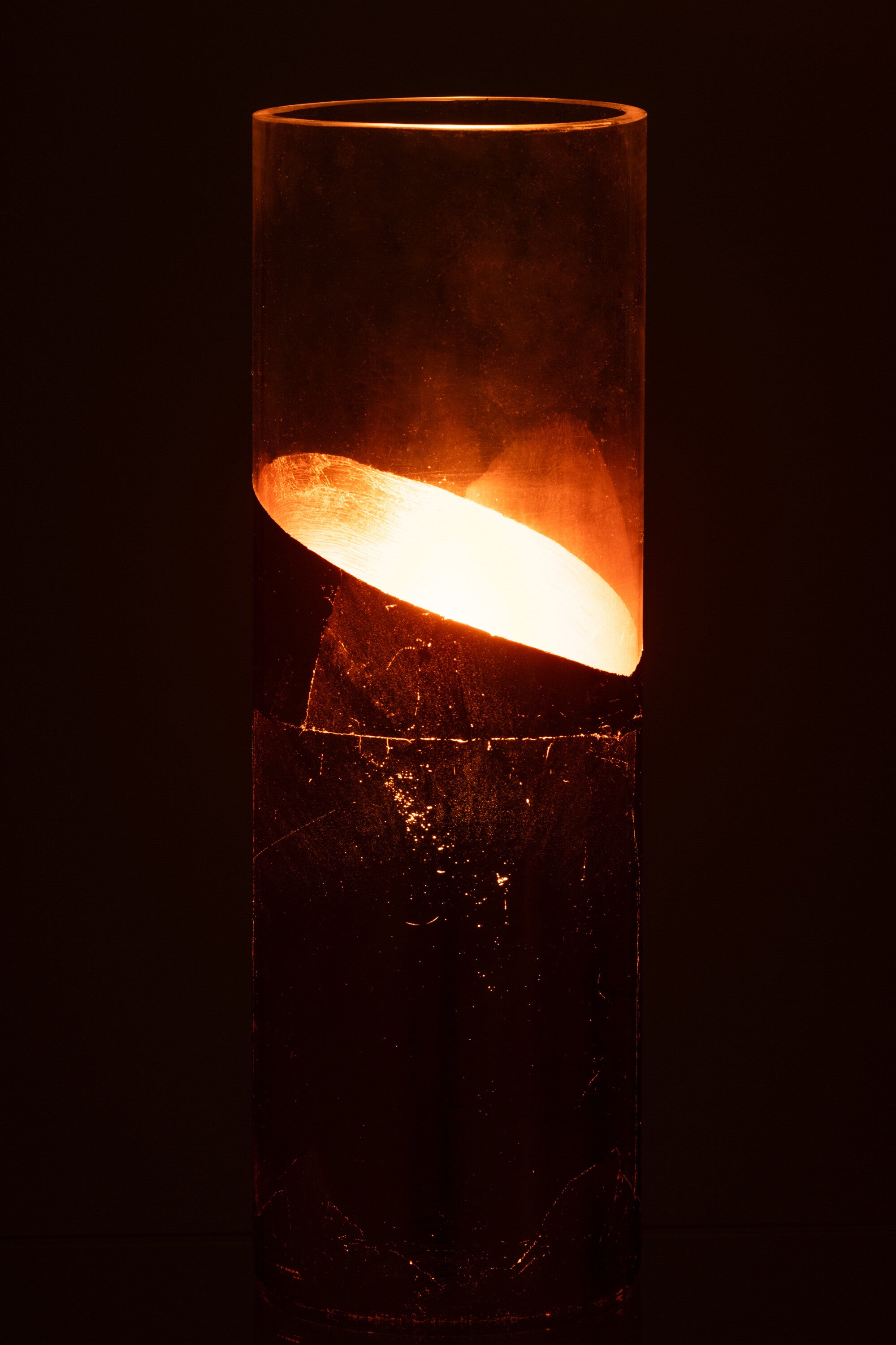 J-Line windlicht Moa - glas - transparant/goud - large