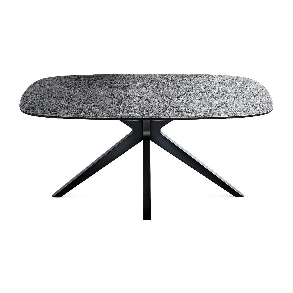 Table à manger design en verre ondulé 180 cm ALBA