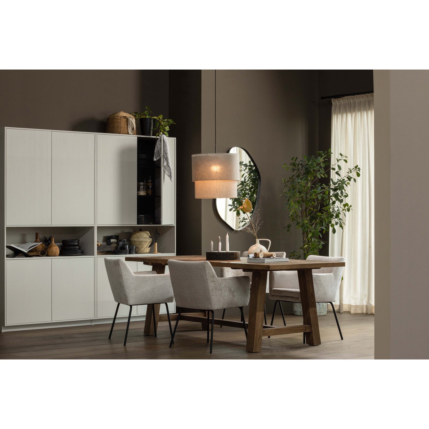 WOOOD Romee Organische Spiegel - Metaal - Zwart - 100x70x4