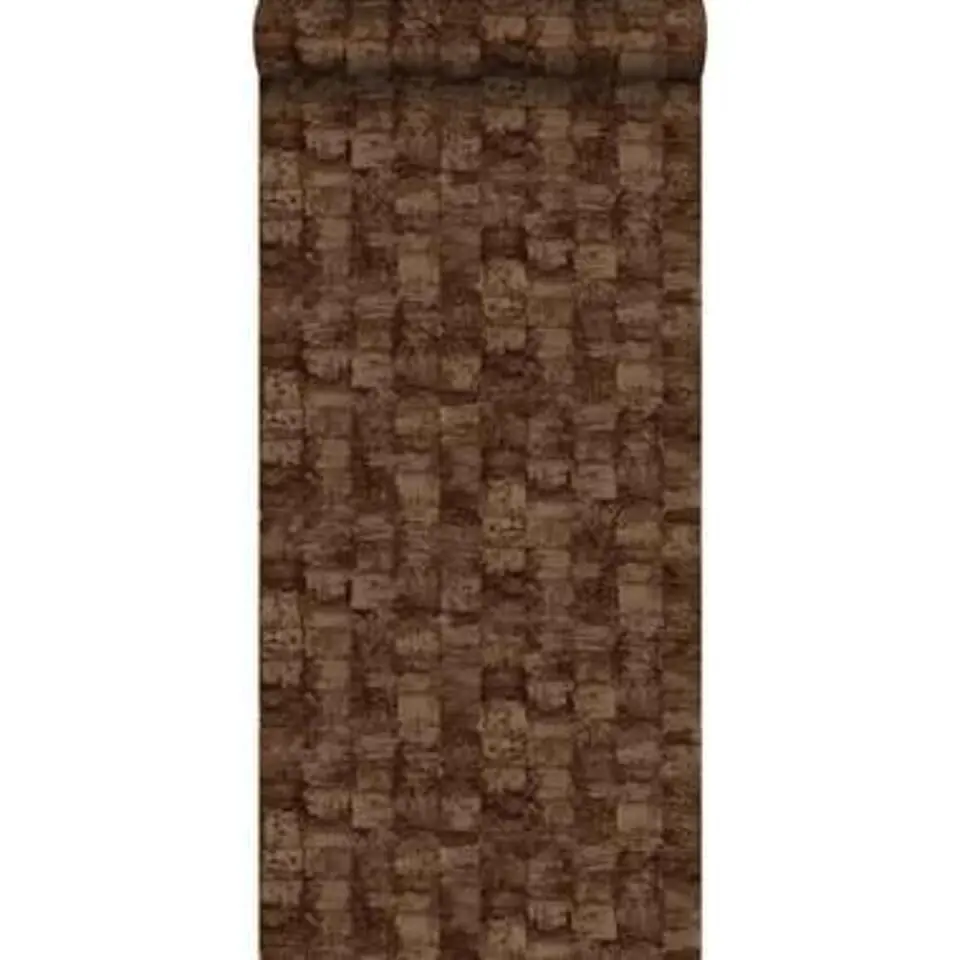 Origin behang - met structuur - glanzend koper bruin - 53 cm x 10,05 m
