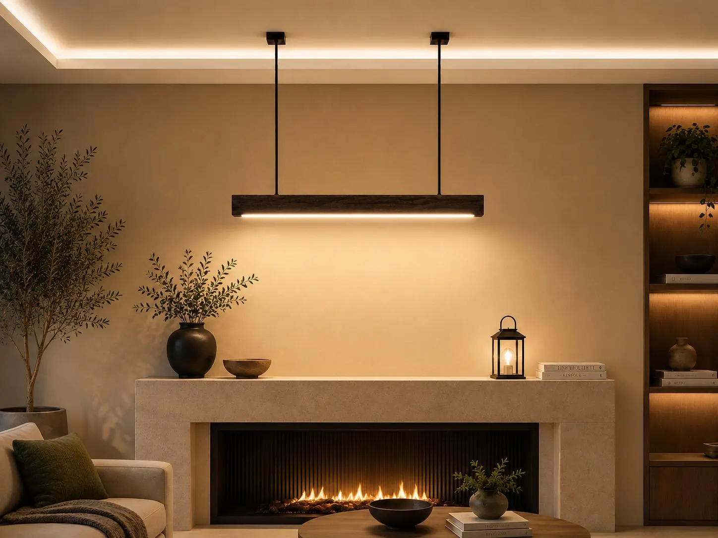 Linear Chandelier lighting Wood Pendant Light Kitchen Island light Natural wooden lamp Kitchen Wood handmade chandelier Celling light
