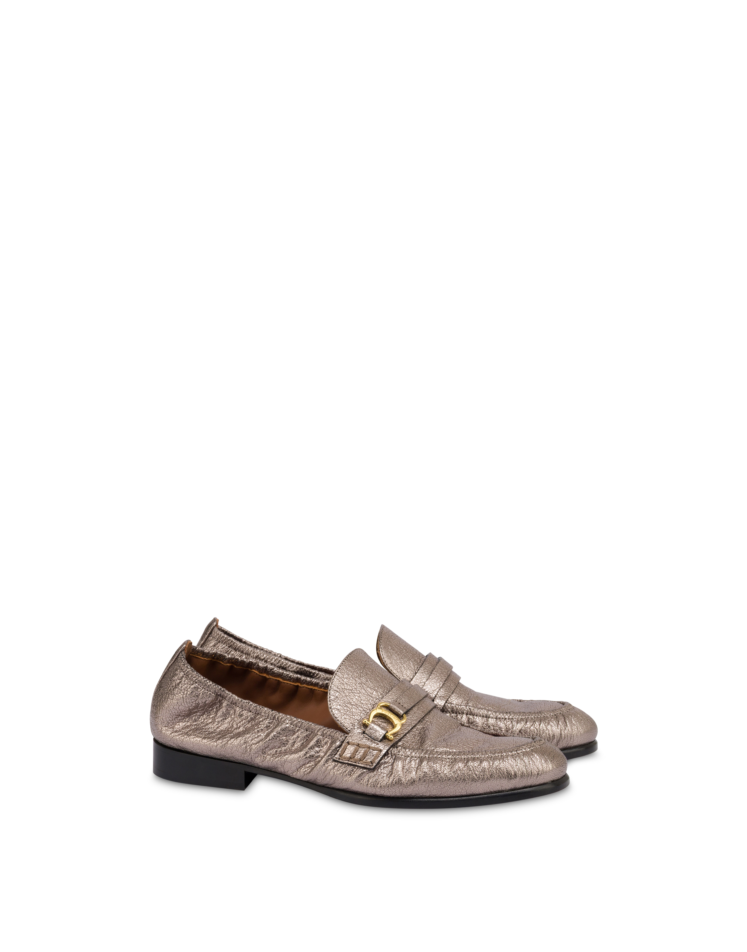 Mocassino Uptown In Capra Metallizzata Fucile
