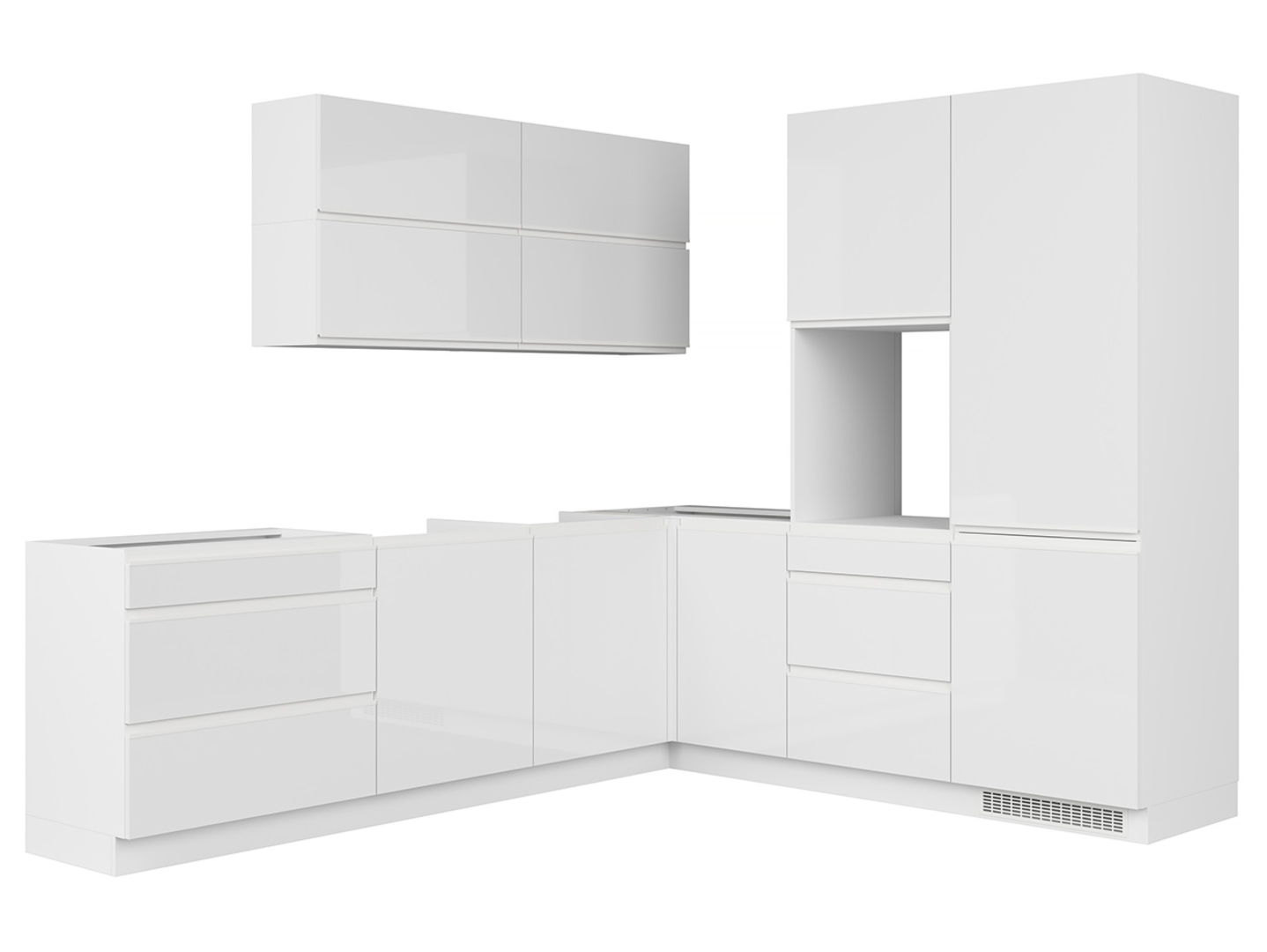 Komplet kuchenny narożny Sole 260x225 cm biały połysk