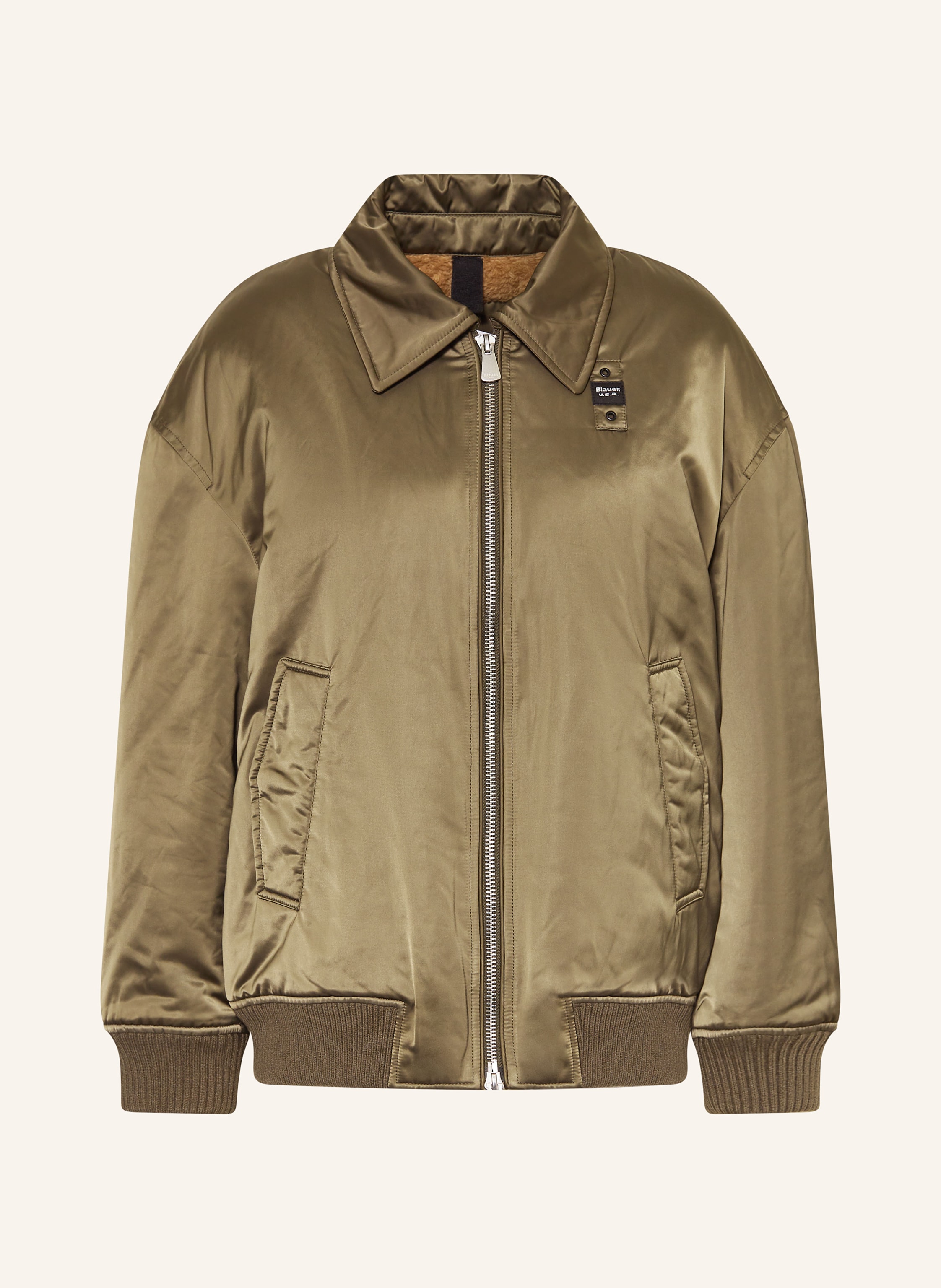 Blauer Satinblouson SAVIN