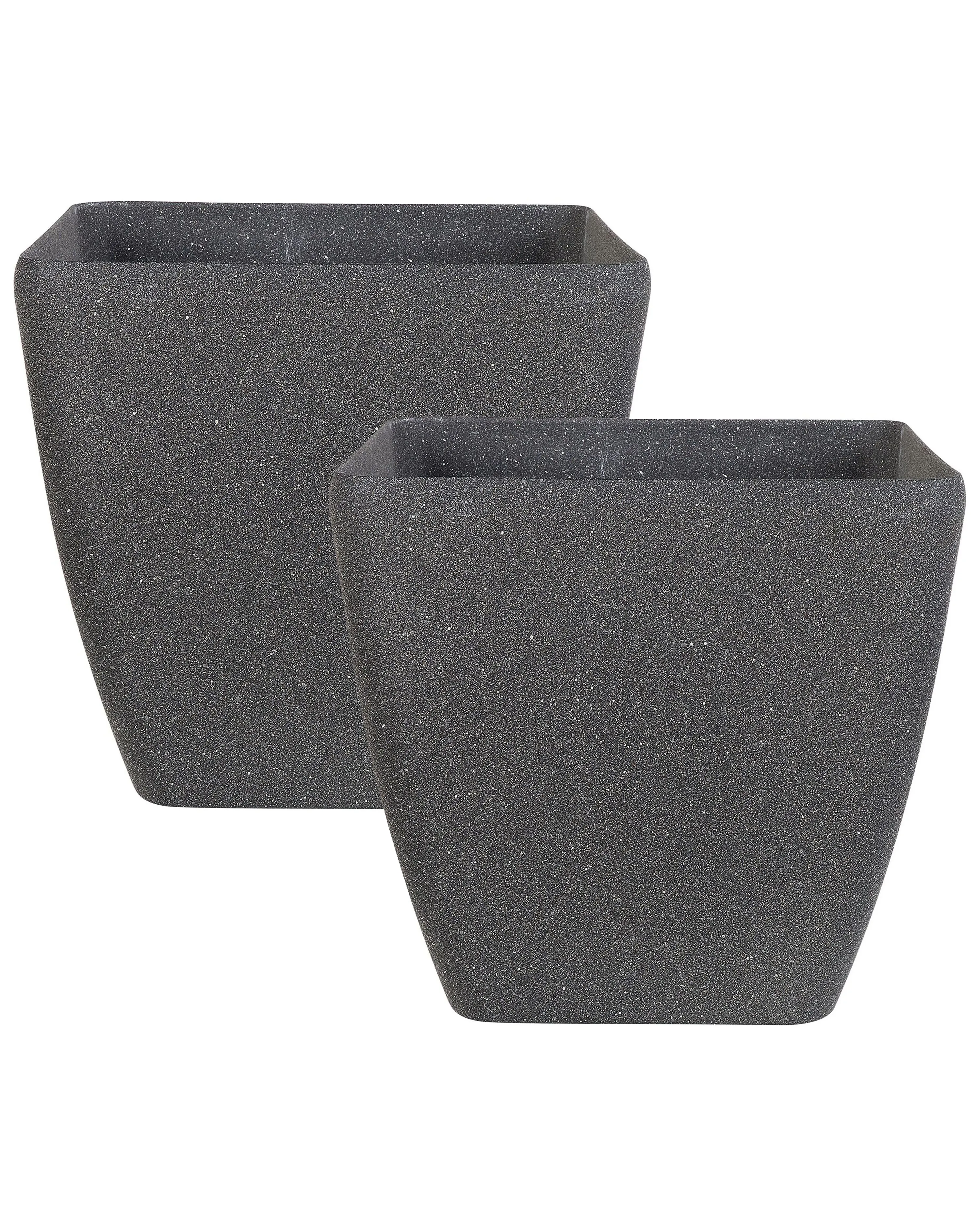 Set of 2 Plant Pots ZELI 49 cm Dark Grey