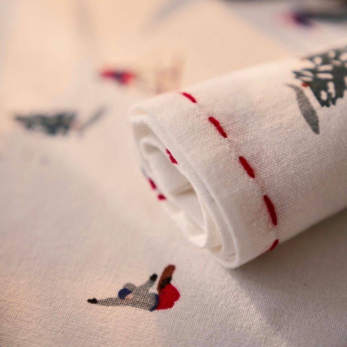 Lot 4 serviettes de table, coton lavé, Tout Schuss