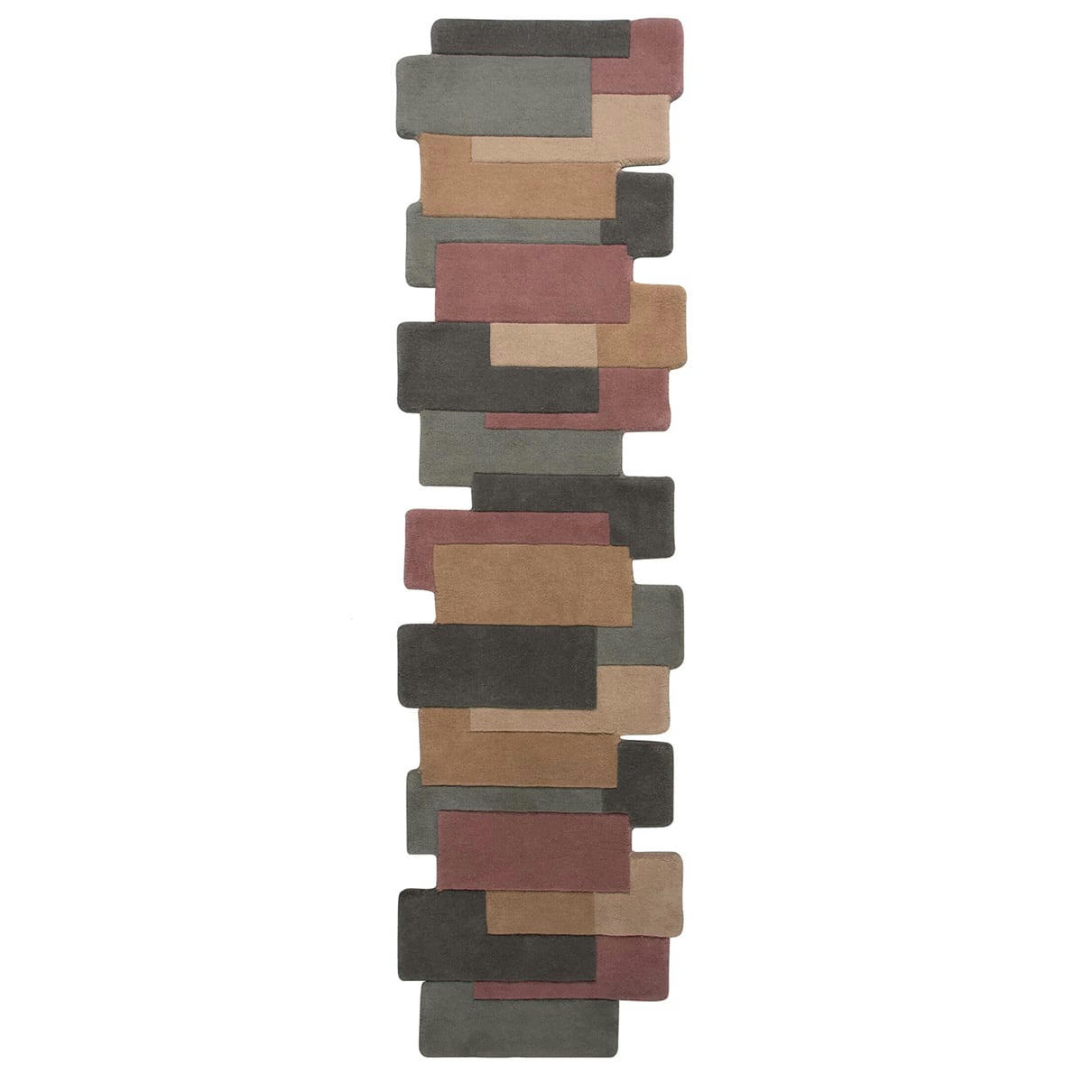 FR DESIGN - Tapis déstructuré en laine pastel 60 x 230