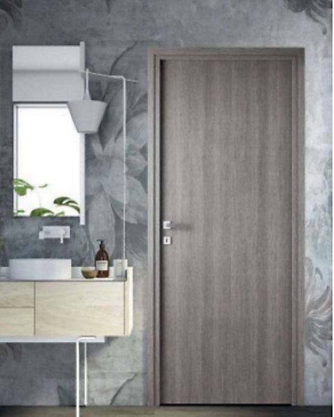 Bloc-porte fin de chantier Gris, H.204 l.83cm, réversible   poignée goccia chrome offerte