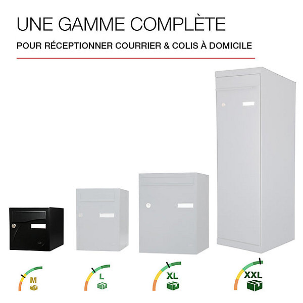 Boite aux lettres Préface 1 porte Noir mat RAL 9005M