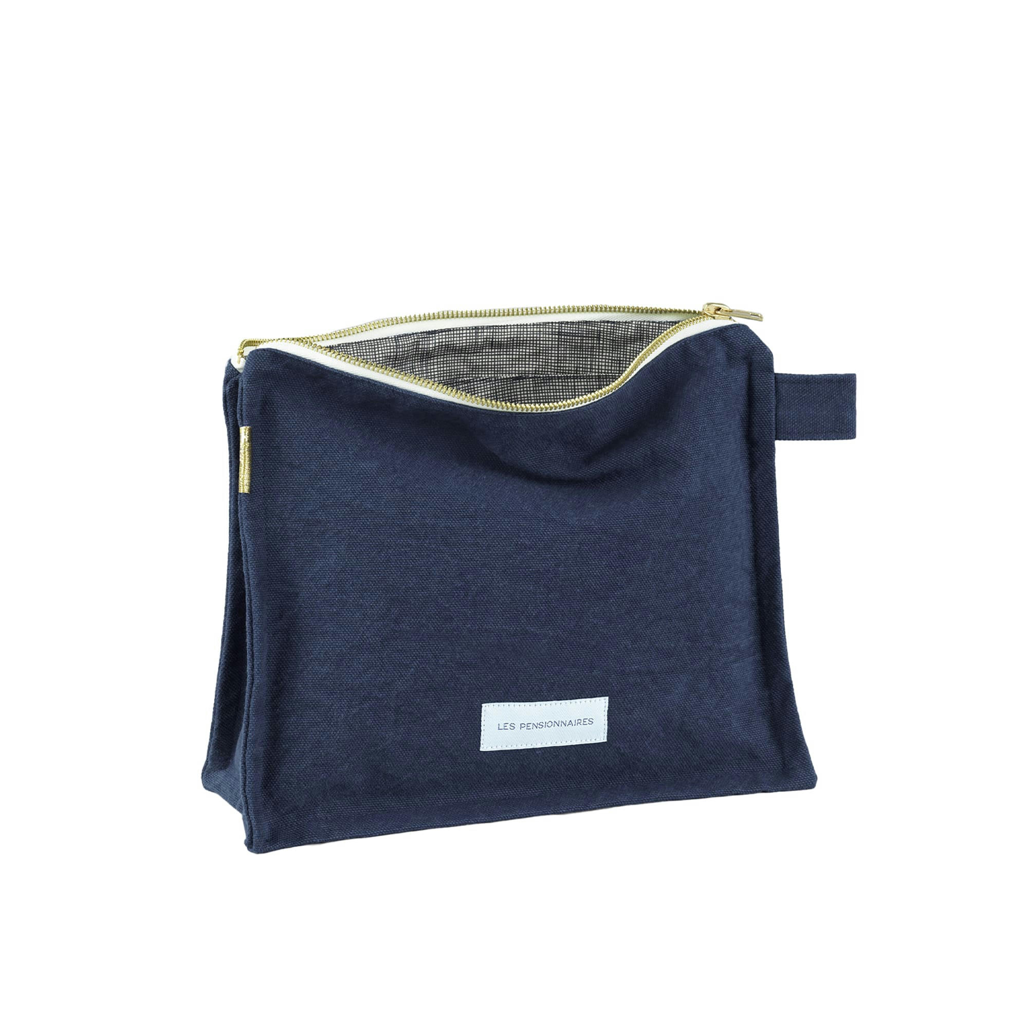 - Trousse de toilette en toile de coton bio bleu orage