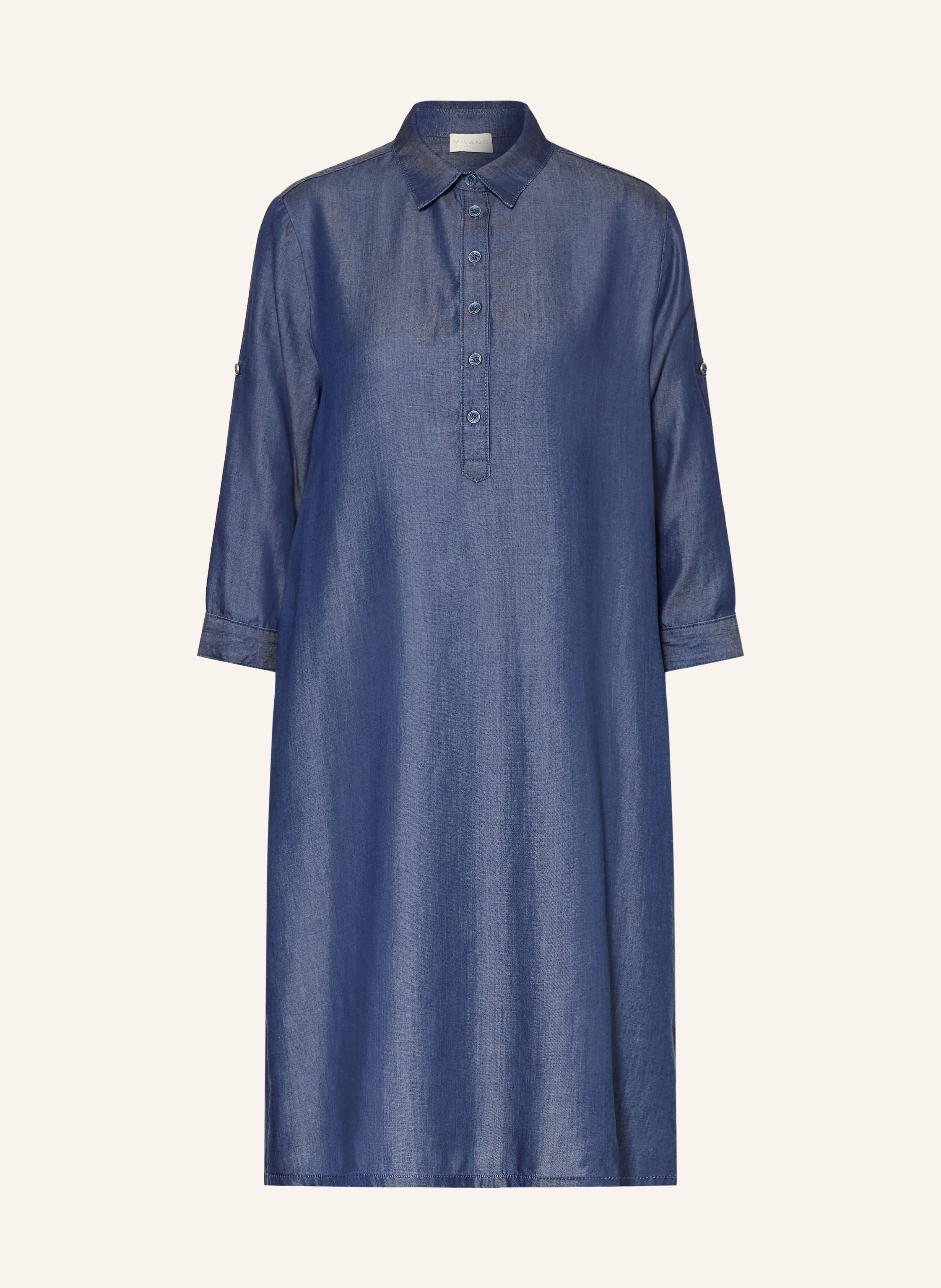 MILANO ITALY Hemdblusenkleid in Jeansoptik mit 3/4-Arm