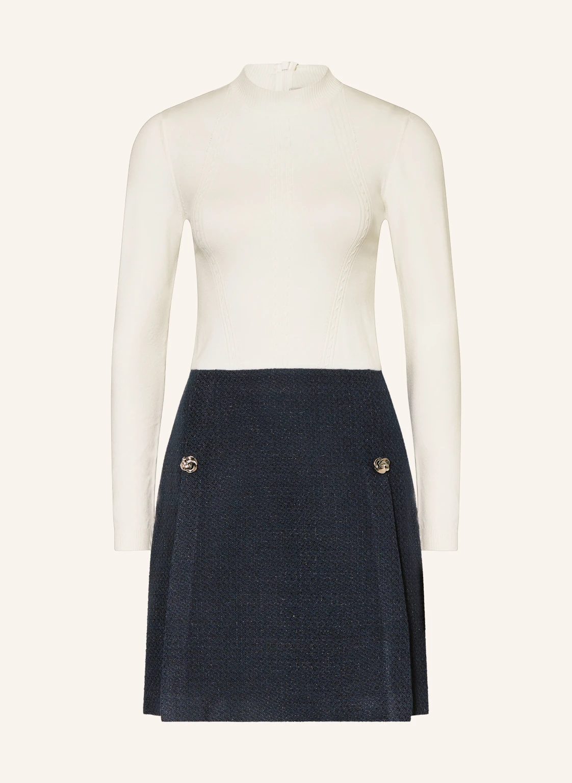 TED BAKER Kleid im Materialmix mit Glitzergarn