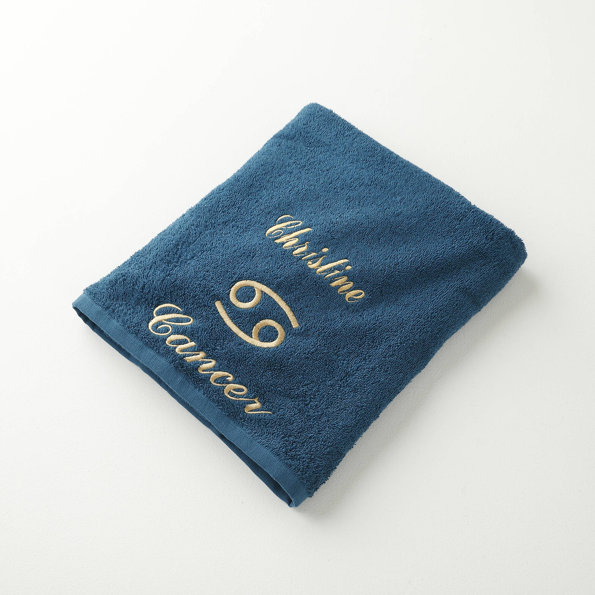 Serviettes de bain brodées Cancer personnalisable - 420g/m2