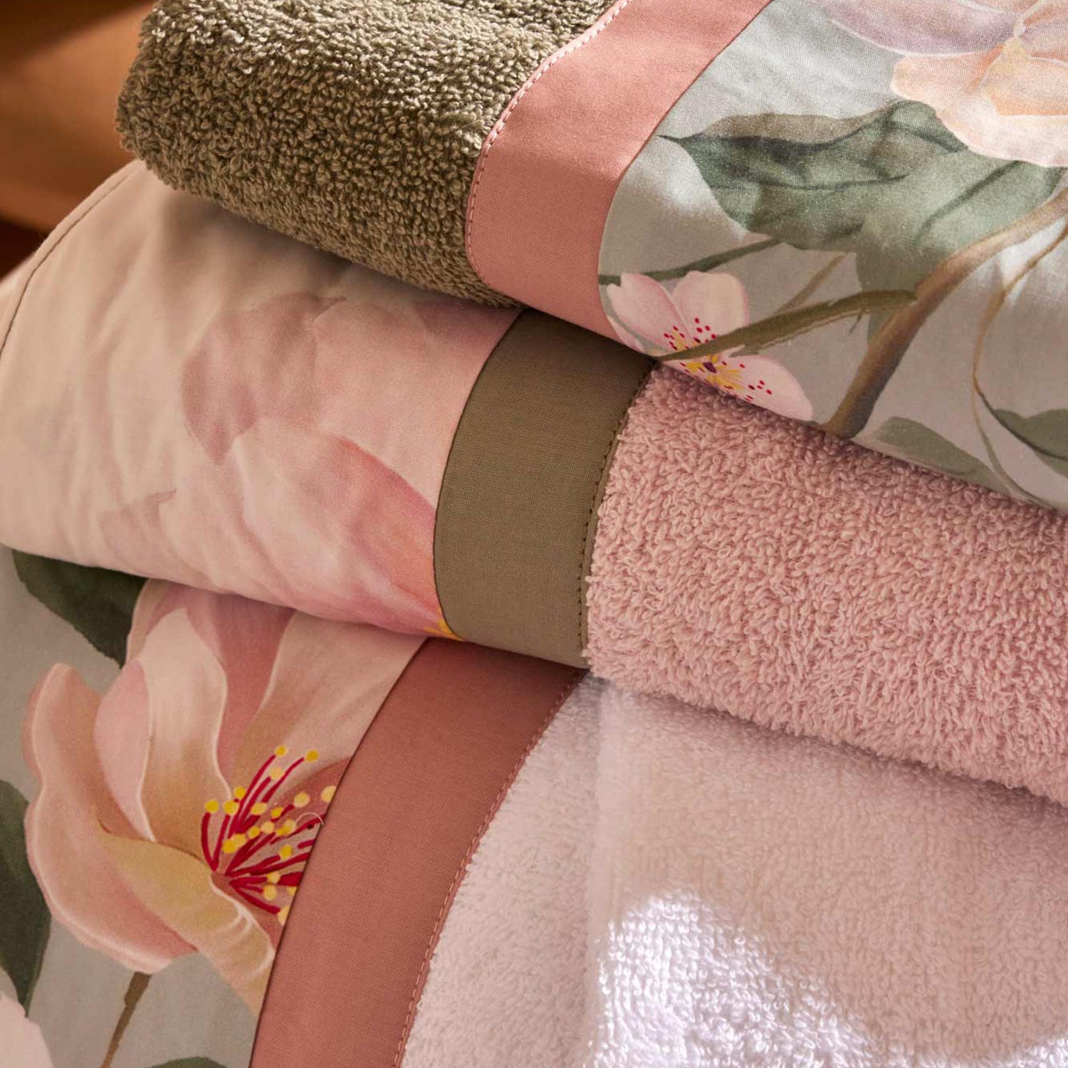 Set 4 asciugamani Ninfa incenso/bianco Biancoperla