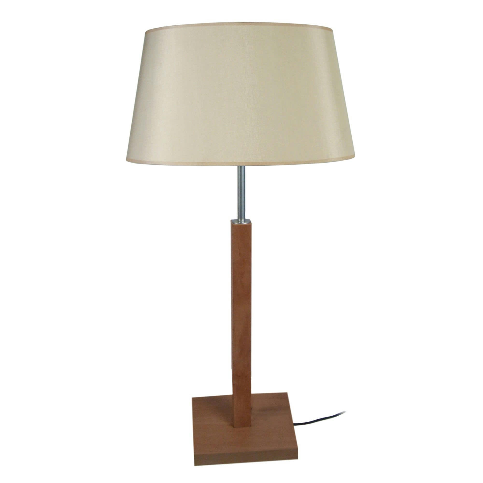 HOD - Lampe a poser bois foncé et créme