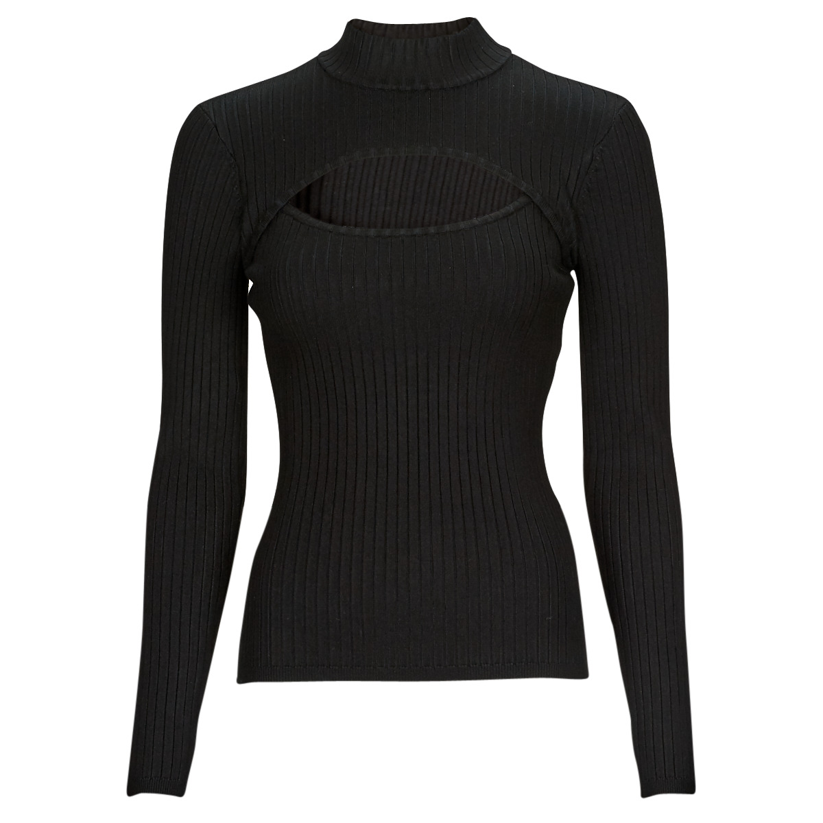 Guess - LS RIB CUTOUT SWTER - Black