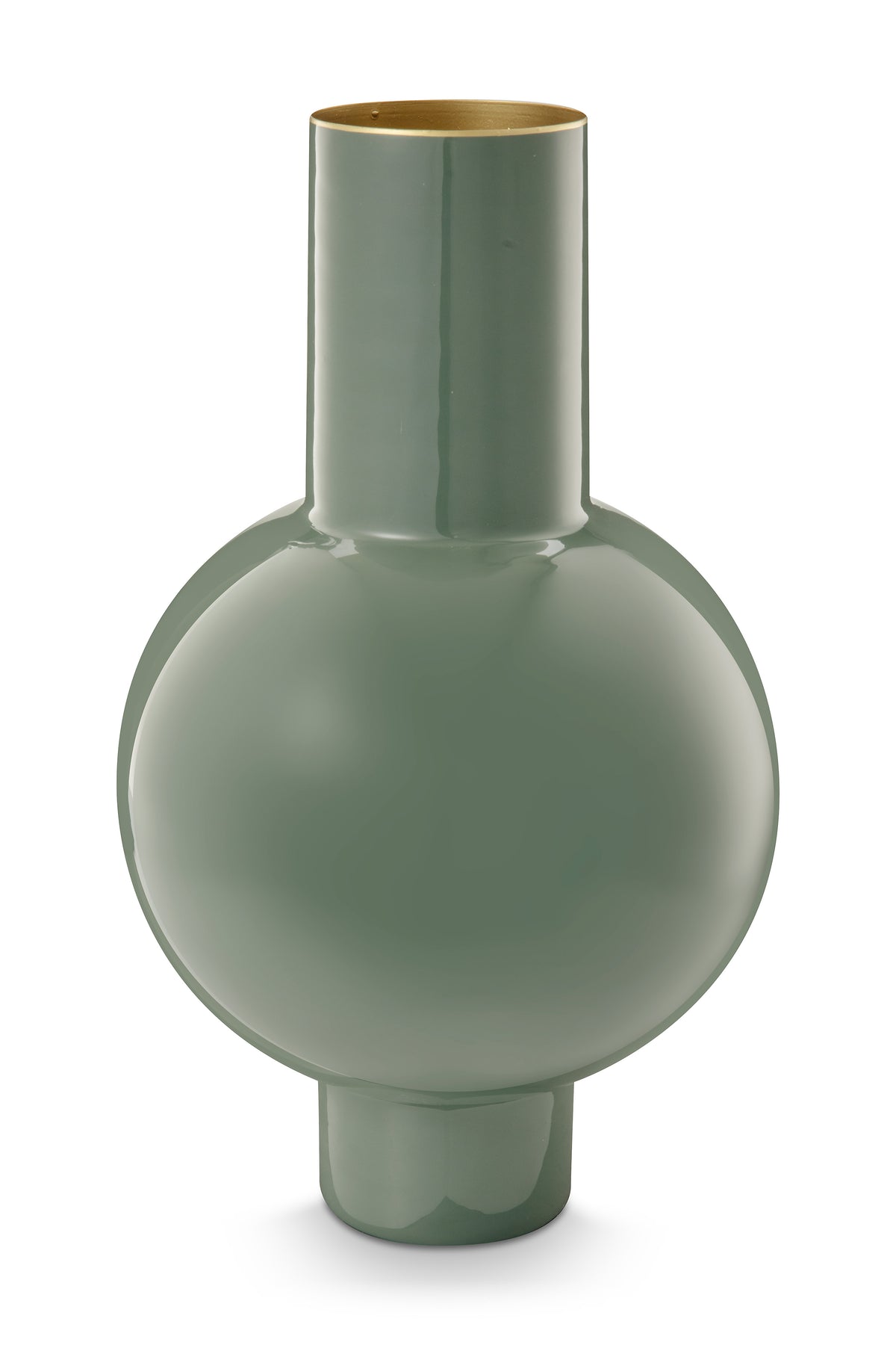 Pip Studio Bloemenvaas - Metalen Vaas - Woonaccessoires - Groen - 24x40cm