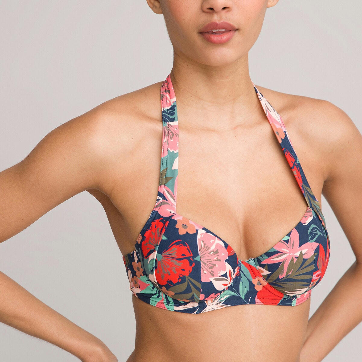 Haut de maillot de bain foulard imprimé floral