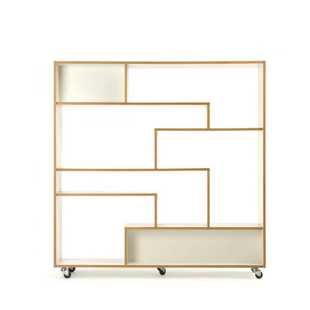 SOUTHBURY - Bibliothèque design graphique à roulettes blanc