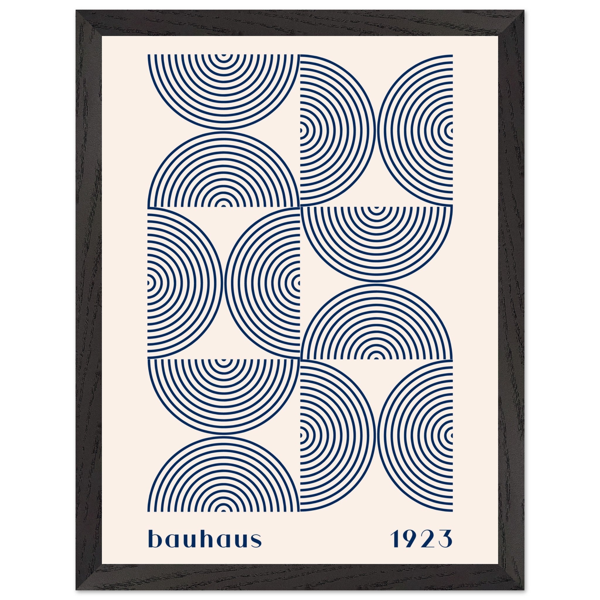 Artfulprints Poster met Lijst Bauhaus - Twisted arches 1923  - 30x40 cm - Blauw